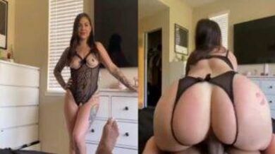 White bikini mom expose her boobs with black dress