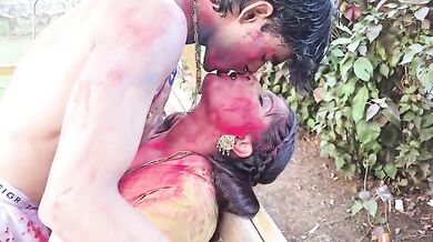 Indian couple holi hardcore sex