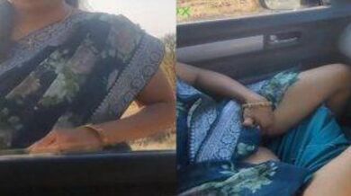 Marathi bhabhi enjoys masturbation inside car