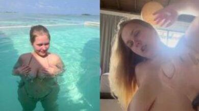 German big tits girl enjoys vacation sex