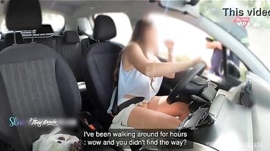 American Model fingered by stranger in Car (English sub)