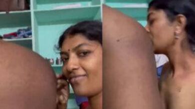 South Indian lady nasty pussy eating of Husband in Doggy