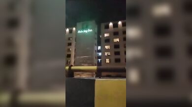 Jaipur Holiday inn fucking with Curtains open [10x camera zoom]