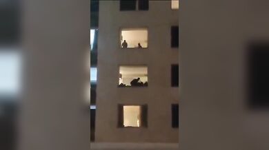 Jaipur Holiday inn fucking with Curtains open [10x camera zoom]