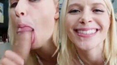 20 year old French College girl sucks dick cum over face