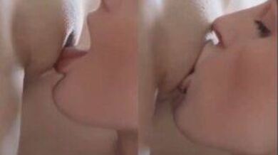 Super clean shaven soft pussy licked by Lesbian girlfriend (with moaning sound)