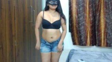 Masked Hot Telugu girls strips nude before camera
