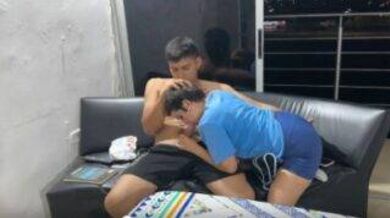 Latina big ass girlfriend finds a surprise after snacks