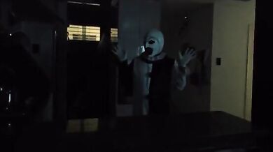 Halloween clown fucked Natalia Alvarado in Balcony