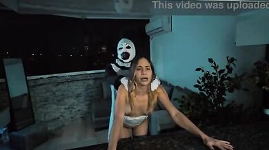 Halloween clown fucked Natalia Alvarado in Balcony