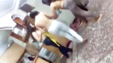 Half-naked College ladies dancing for New year party