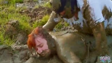 Public outdoor challenge fucking busty girl on Mud  [25 mins]