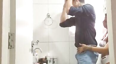 Lunna vaz quickie sex with roommate in bathroom