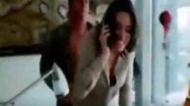 Office manager lady getting screwed while on client call