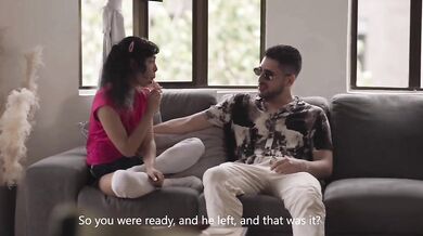 Curly girl ride her brother's cock in cowgirl