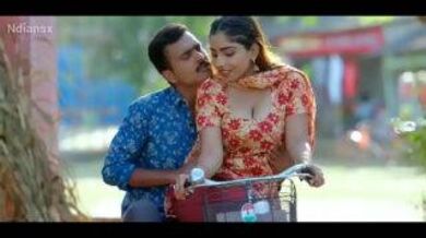 Lady with busty boobs on bicycle sex clip