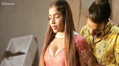 Lady with busty boobs on bicycle sex clip