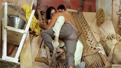 Lady with busty boobs on bicycle sex clip