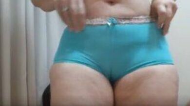 Stepmom tries new sexy panty and fingers herself