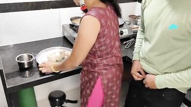 Bhabhi fucked in standing position in Kitchen