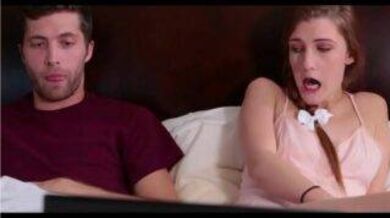 Brother and sister watched naughty sex porn together