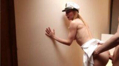 Passenger fucked a sexy waitress