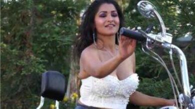 Indian slut naked on motorcycle