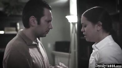 Counselor tricks a college girl to fuck her rough