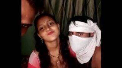 Indian slut takes her husband and brother's dick