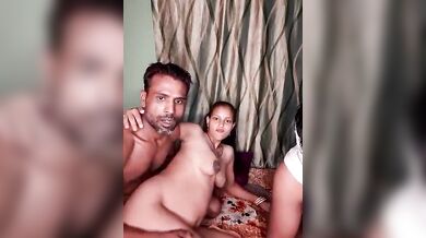 Indian slut takes her husband and brother's dick