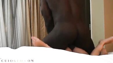 A sexy hotwife fucks a black guy in a hotel room