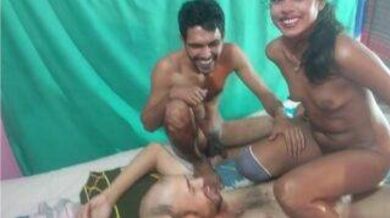 Desi guys penetrate a whore's asshole