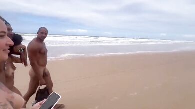 Brazil swapping couple nude beach sex