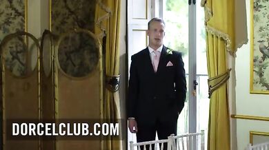 Groom surprises the bride with a gangbang