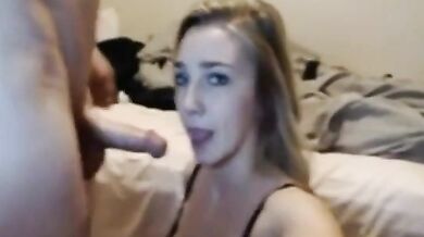 Blonde GF gets fuck by her BF on a live webcam