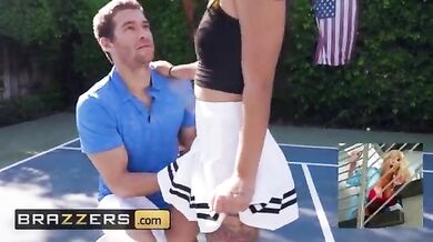 The 18 yr old teen gets fuck on the tennis lawn