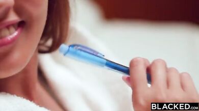 A sexy blonde girl fucks her black friend