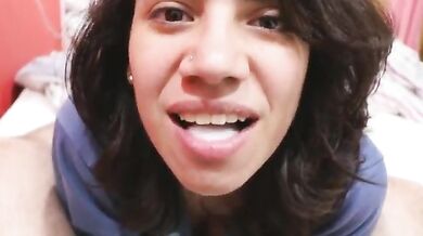 Indian girl deep blowjob and cum swallowing