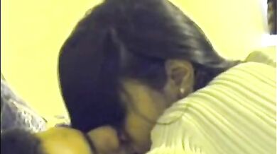 Indian guy sucks his sexy GF's milky boobs