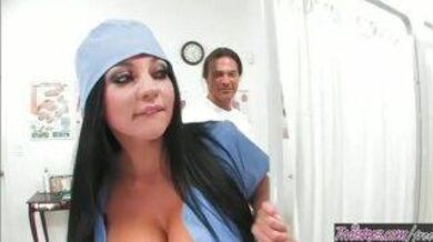 Horny patient fucks a busty nurse in the hospital