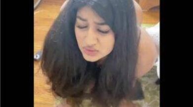 A busty brown Indian lady gets fuck by a strapon