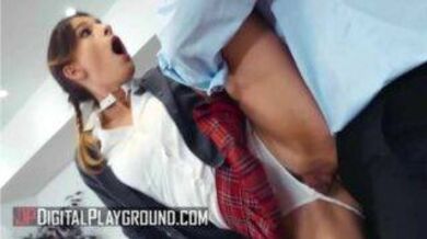 Nasty professor assfuck his slut student in the classroom