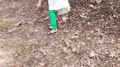 Indian couple fucks outside in the jungle