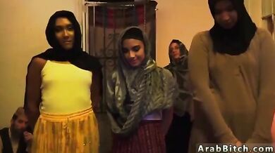 Horny soldiers fuck Arab whore in a brothel