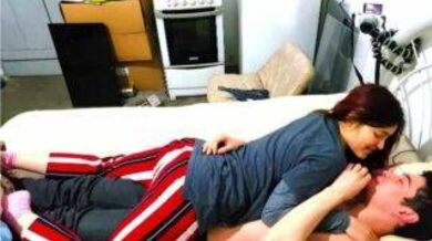 A young girl fucks her British boyfriend passionately on a camera