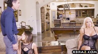 The wife watches her husband fucks a whore after a bad marriage