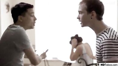 Two brothers assfuck their mom to take her out of trauma