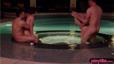 Amateur couple's first swinging experience in a swingers hotel