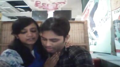 Indian BF fucks his GF in a coffee cafe