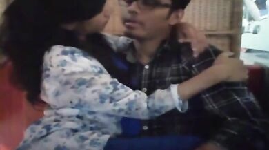 Indian BF fucks his GF in a coffee cafe